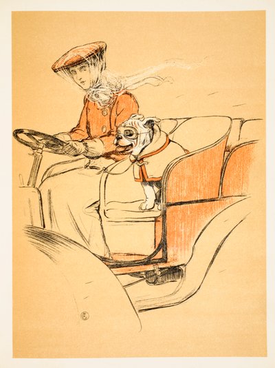 Vorne im Auto meiner Herrin, Cecil Aldon (1870-1935). Aus 